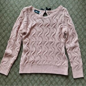 Pink Lace Knit Sweater